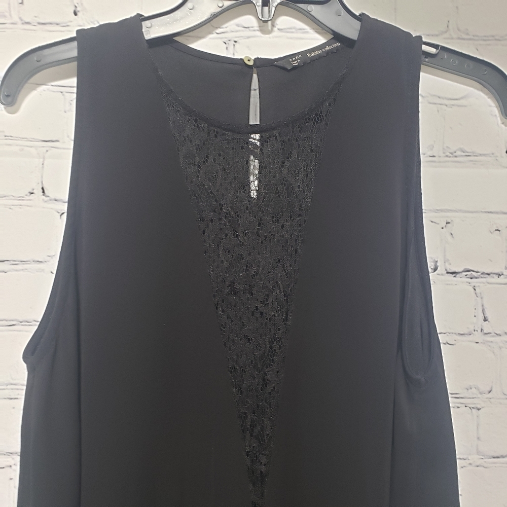 Zara Trafaluc Sz Medium Black & Lace Sheath Dress - Picture 6 of 12